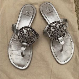 Tory Burch silver sandals
